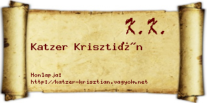 Katzer Krisztián névjegykártya